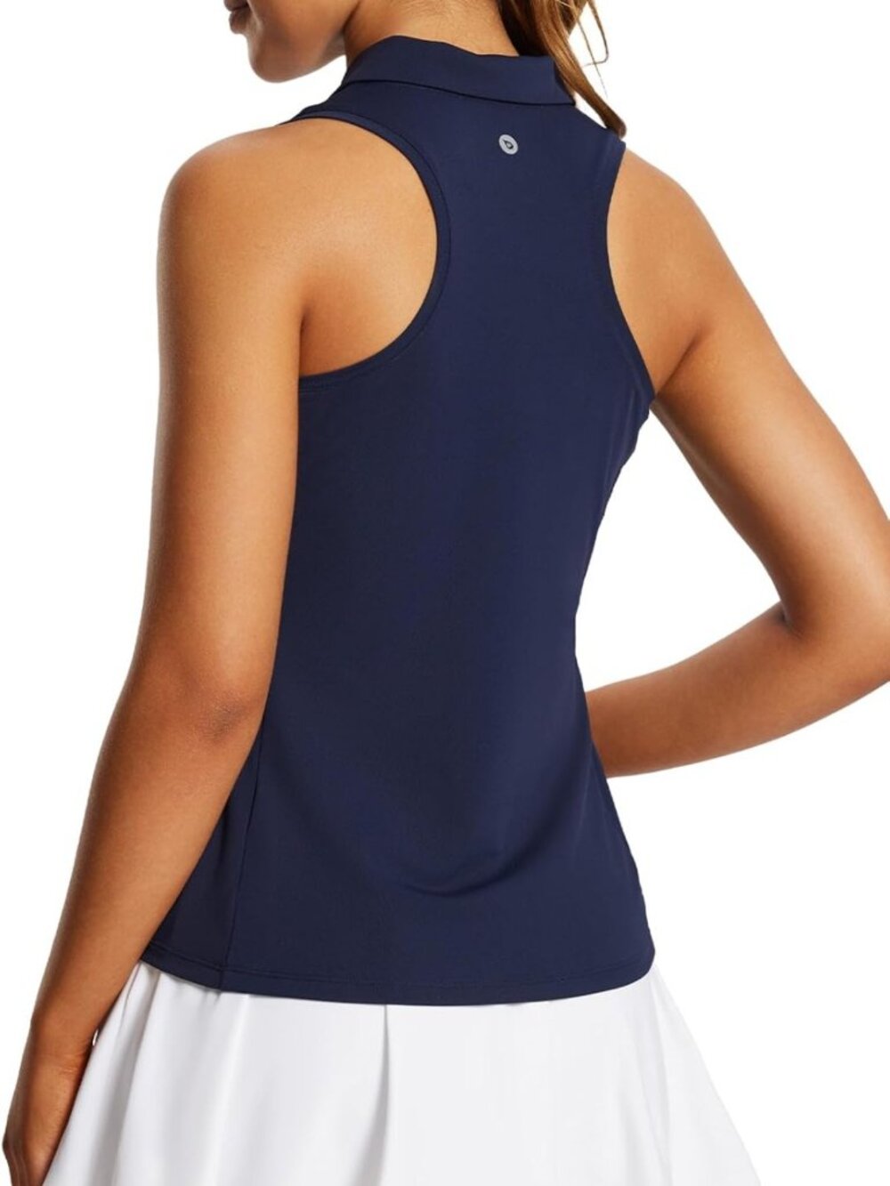 Sleeveless Golf Polo Shirt for Women, Racerback Design with Zipper Collar